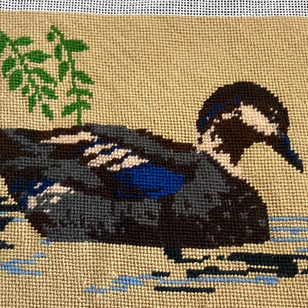Beautifully Crafted Duck Needle Point Vintage